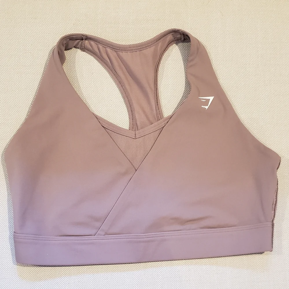 Gymshark Women's Black and Mauve Sports Bra Set - Picture 7 of 10